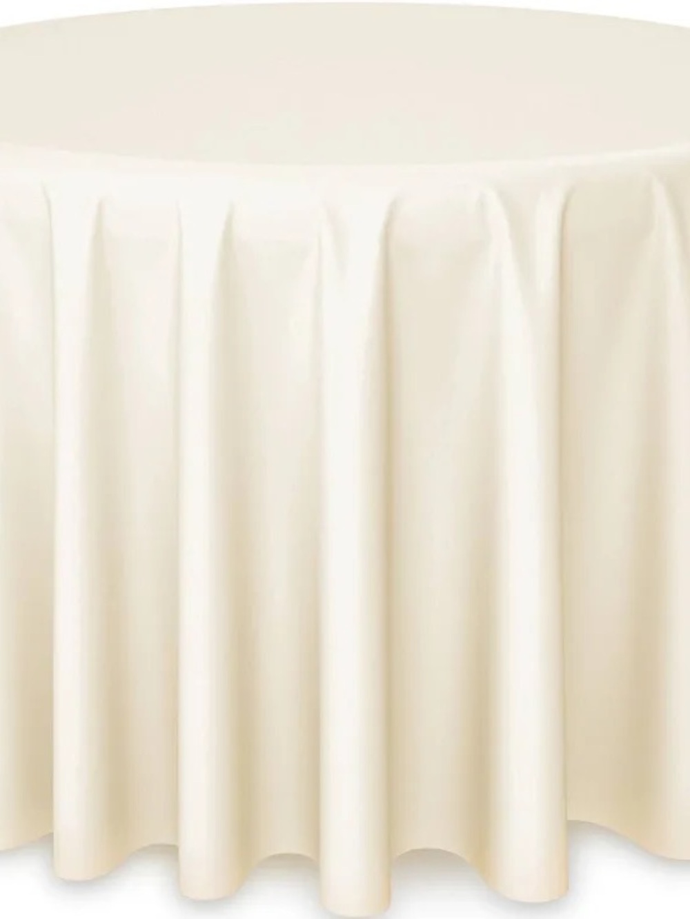 Source Unknown Ivory Round Tablecloth - Smooth Draped Linen